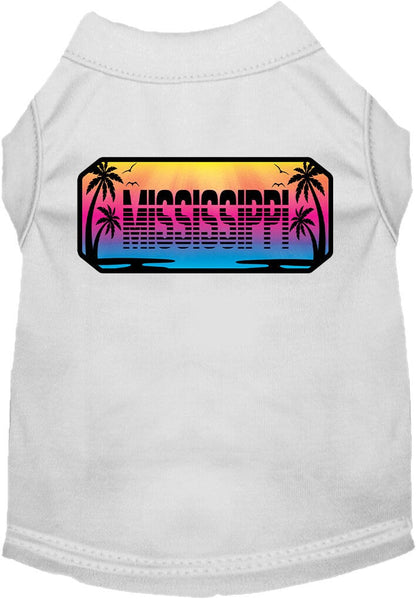 Camisa serigrafiada para perros y gatos, para mascotas pequeñas y medianas (tallas XS a XL), "Mississippi Beach Shades"