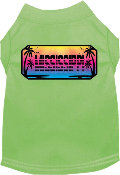 Camisa serigrafiada para perros y gatos, para mascotas pequeñas y medianas (tallas XS a XL), "Mississippi Beach Shades"