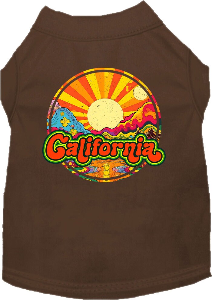 Pet Dog & Cat Screen Printed Shirt for Small to Medium Pets (Sizes XS-XL), "California Mellow Mountain"