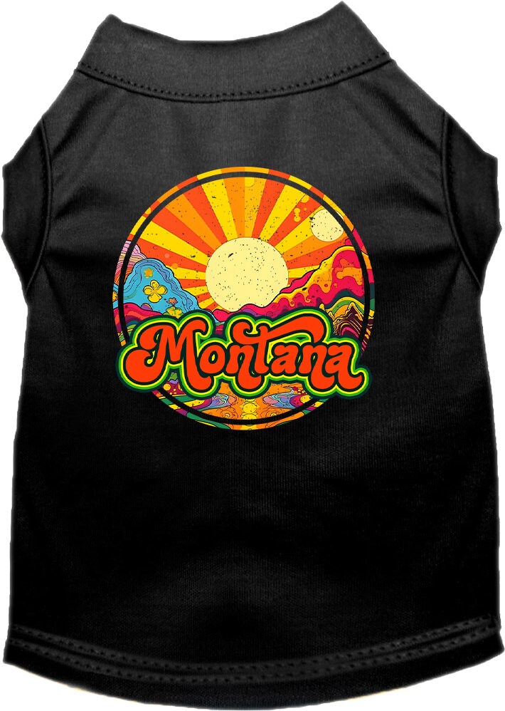 Camiseta serigrafiada para perros y gatos, para mascotas pequeñas y medianas (tallas XS a XL), "Montana Mellow Mountain"