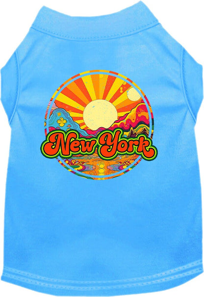 Camiseta serigrafiada para perros y gatos, para mascotas pequeñas y medianas (tallas XS a XL), "New York Mellow Mountain"