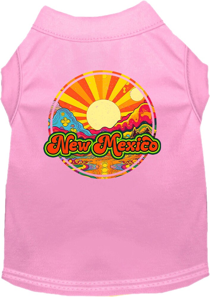 Camiseta serigrafiada para perros y gatos, para mascotas pequeñas y medianas (tallas XS a XL), "New Mexico Mellow Mountain"