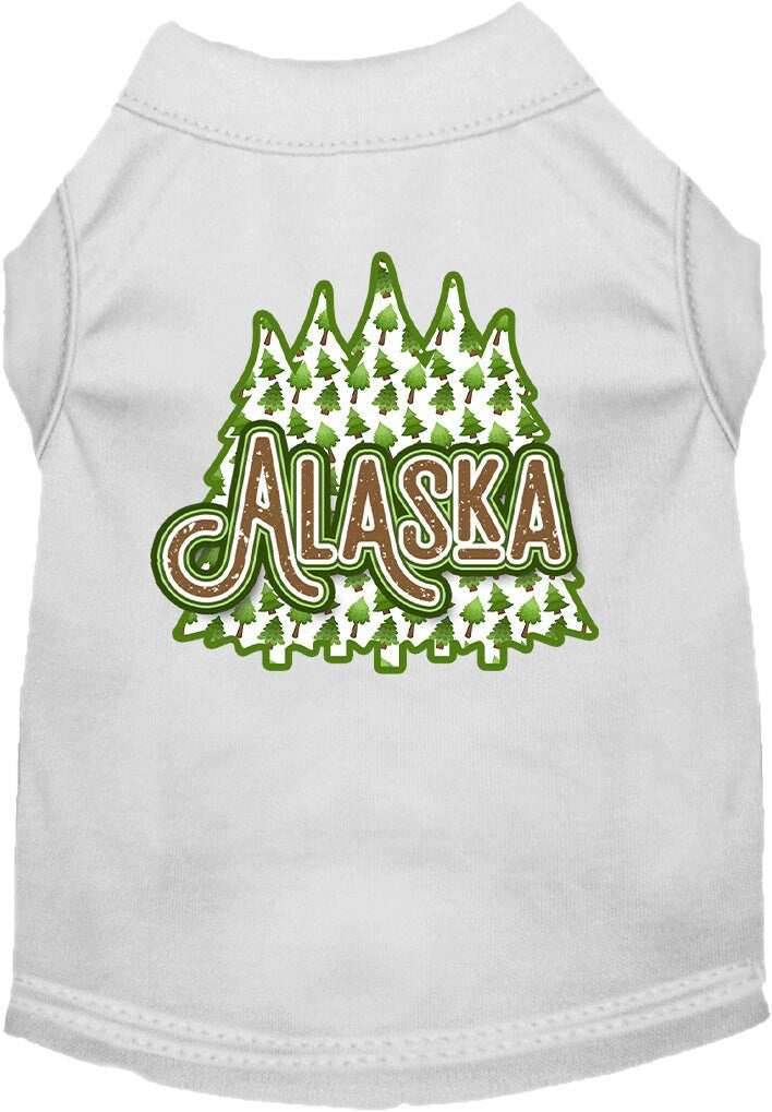 Pet Dog & Cat Screen Printed Shirt for Medium to Large Pets (Sizes 2XL-6XL), "Alaska Woodland Trees"