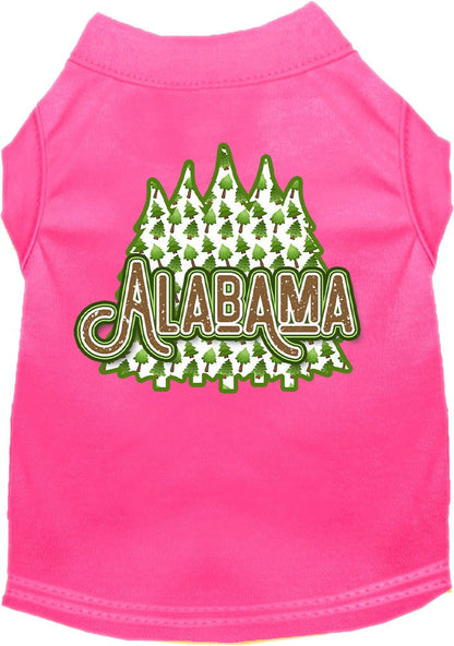 Pet Dog & Cat Screen Printed Shirt for Medium to Large Pets (Sizes 2XL-6XL), "Alabama Woodland Trees"