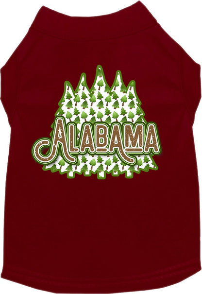 Pet Dog & Cat Screen Printed Shirt for Medium to Large Pets (Sizes 2XL-6XL), "Alabama Woodland Trees"