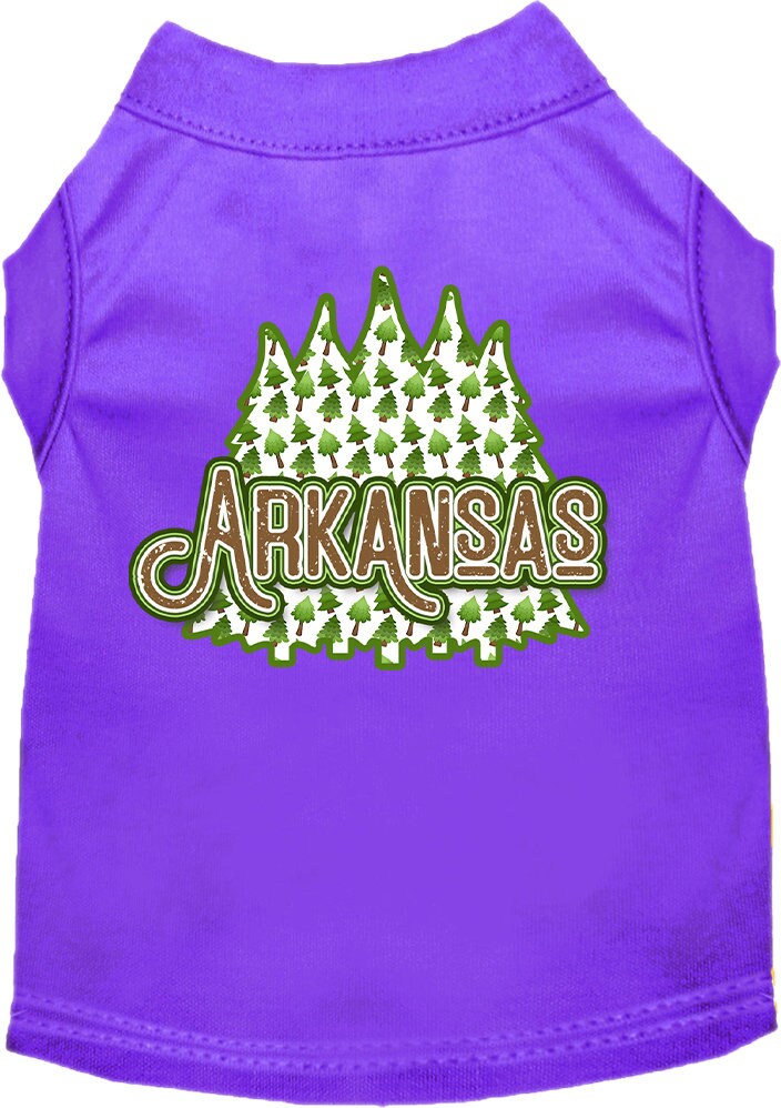 Pet Dog & Cat Screen Printed Shirt for Small to Medium Pets (Sizes XS-XL), "Arkansas Woodland Trees"