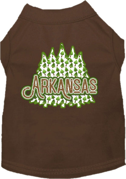 Pet Dog & Cat Screen Printed Shirt for Small to Medium Pets (Sizes XS-XL), "Arkansas Woodland Trees"