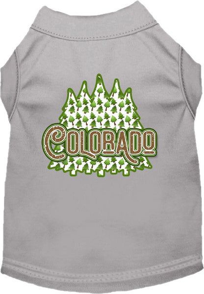 Pet Dog & Cat Screen Printed Shirt for Small to Medium Pets (Sizes XS-XL), "Colorado Woodland Trees"