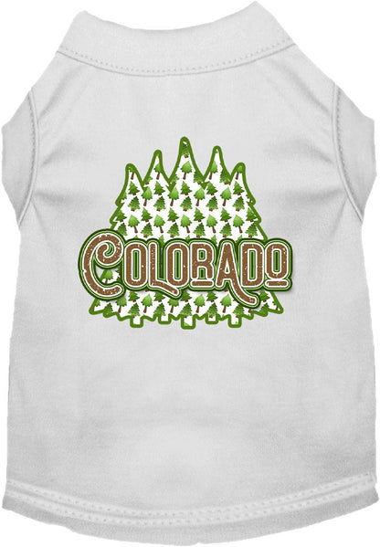 Pet Dog & Cat Screen Printed Shirt for Small to Medium Pets (Sizes XS-XL), "Colorado Woodland Trees"