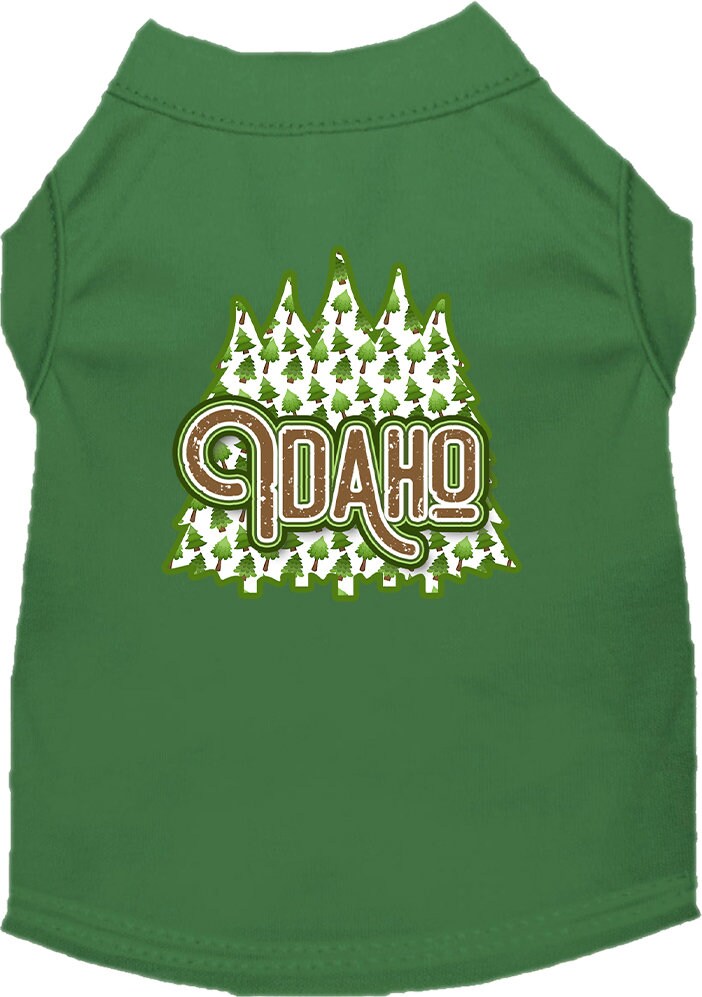 Pet Dog & Cat Screen Printed Shirt for Medium to Large Pets (Sizes 2XL-6XL), "Idaho Woodland Trees"