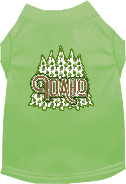 Camiseta serigrafiada para perros y gatos, para mascotas pequeñas y medianas (tallas XS a XL), "Idaho Woodland Trees"