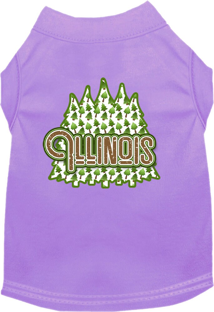 Pet Dog & Cat Screen Printed Shirt for Medium to Large Pets (Sizes 2XL-6XL), "Illinois Woodland Trees"