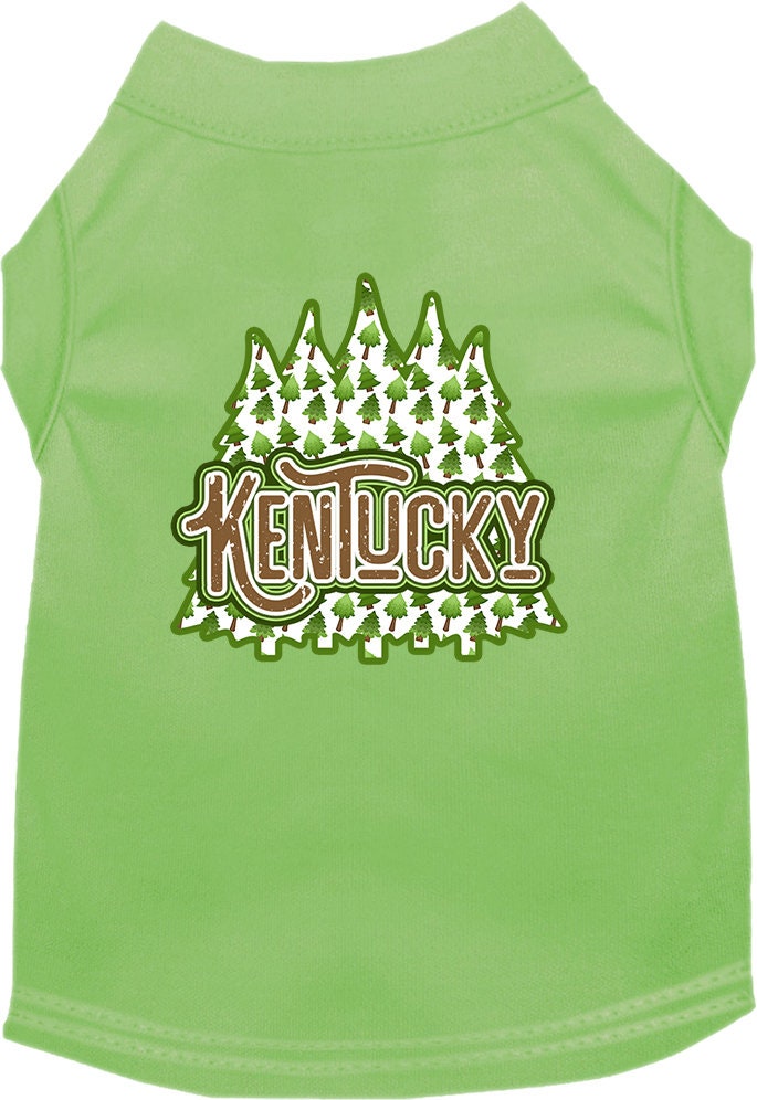 Camiseta serigrafiada para perros y gatos, para mascotas pequeñas y medianas (tallas XS a XL), "Kentucky Woodland Trees"