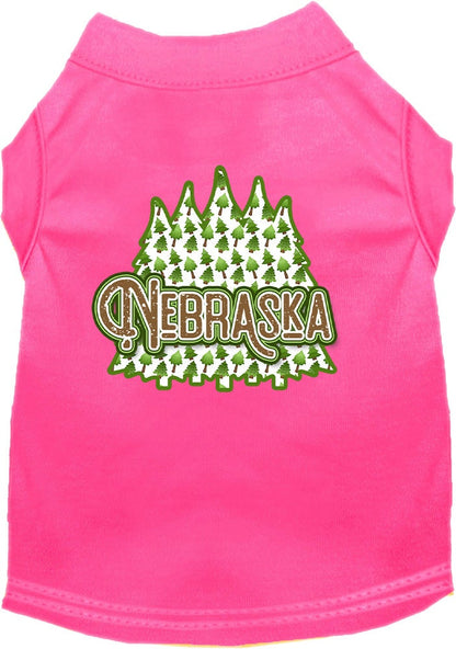 Camiseta serigrafiada para perros y gatos, para mascotas pequeñas y medianas (tallas XS a XL), "Nebraska Woodland Trees"