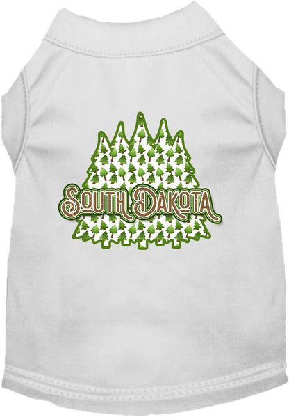 Camiseta serigrafiada para perros y gatos, para mascotas pequeñas y medianas (tallas XS a XL), "South Dakota Woodland Trees"