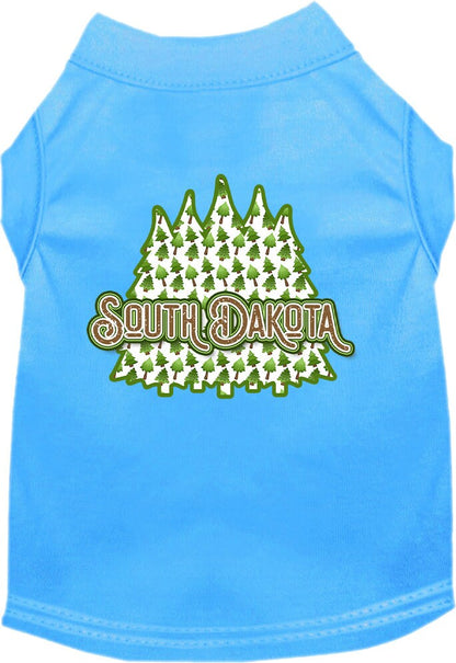 Camiseta serigrafiada para perros y gatos, para mascotas pequeñas y medianas (tallas XS a XL), "South Dakota Woodland Trees"