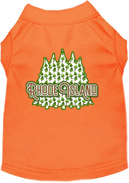 Camiseta serigrafiada para perros y gatos, para mascotas pequeñas y medianas (tallas XS a XL), "Rhode Island Woodland Trees"