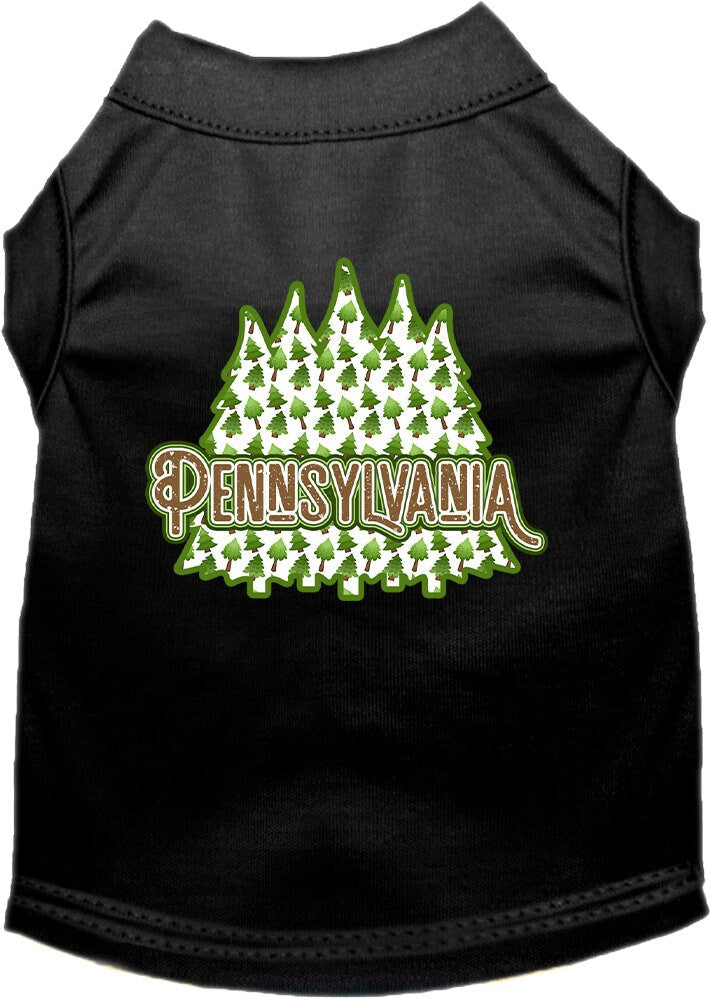 Pet Dog & Cat Screen Printed Shirt for Medium to Large Pets (Sizes 2XL-6XL), "Pennsylvania Woodland Trees"