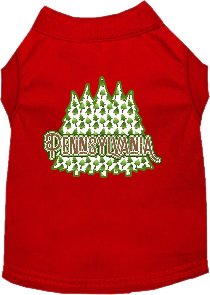 Pet Dog & Cat Screen Printed Shirt for Medium to Large Pets (Sizes 2XL-6XL), "Pennsylvania Woodland Trees"