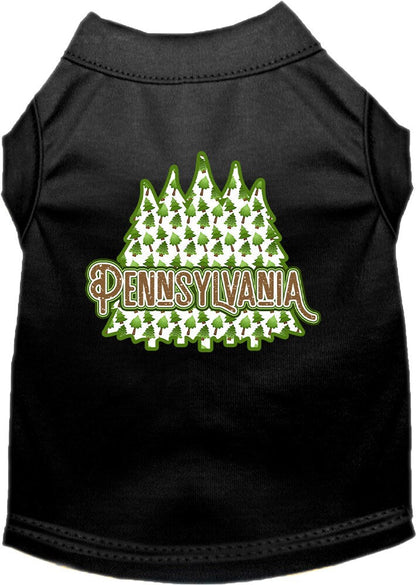 Camiseta serigrafiada para perros y gatos, para mascotas pequeñas y medianas (tallas XS a XL), "Pennsylvania Woodland Trees"