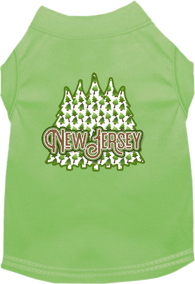 Camiseta serigrafiada para perros y gatos, para mascotas pequeñas y medianas (tallas XS a XL), "New Jersey Woodland Trees"