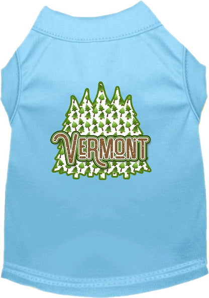 Camiseta serigrafiada para perros y gatos, para mascotas pequeñas y medianas (tallas XS a XL), "Vermont Woodland Trees"