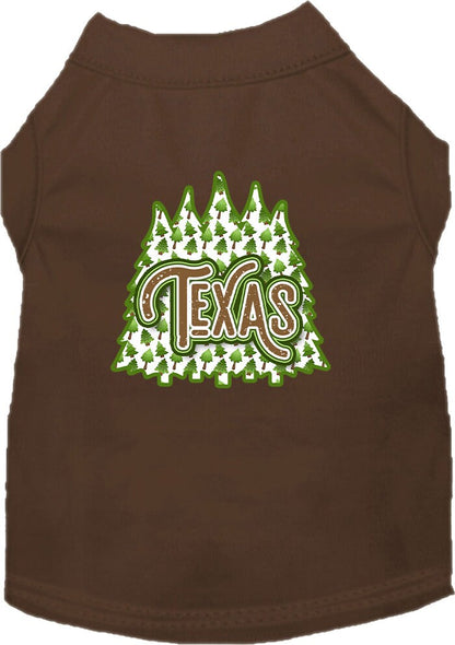 Camiseta serigrafiada para perros y gatos, para mascotas pequeñas y medianas (tallas XS a XL), "Texas Woodland Trees"