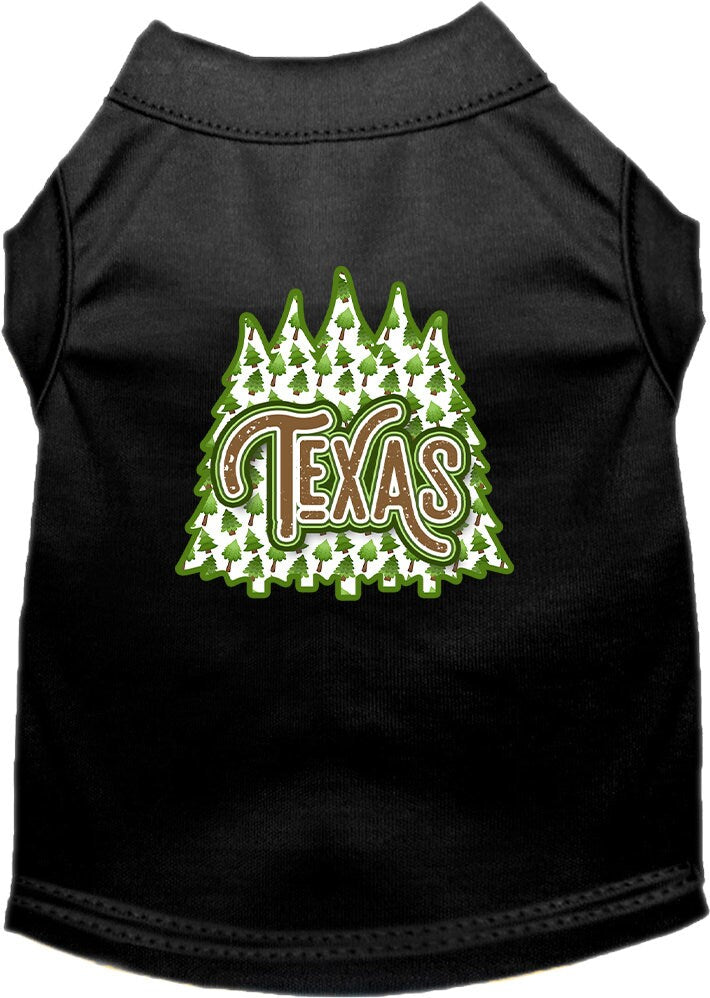 Camiseta serigrafiada para perros y gatos, para mascotas pequeñas y medianas (tallas XS a XL), "Texas Woodland Trees"