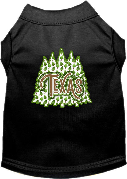 Camiseta serigrafiada para perros y gatos, para mascotas pequeñas y medianas (tallas XS a XL), "Texas Woodland Trees"