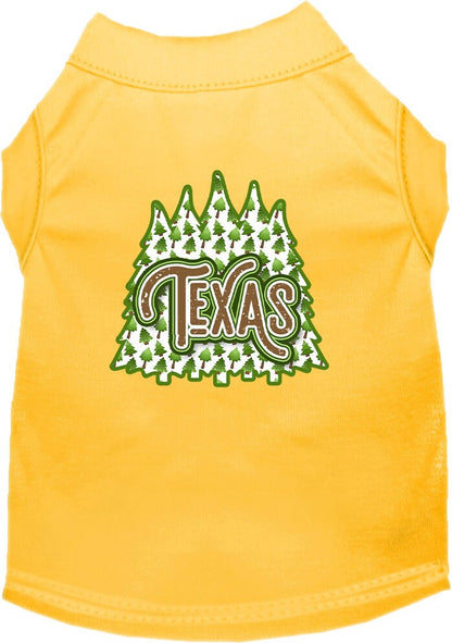 Camiseta serigrafiada para perros y gatos, para mascotas pequeñas y medianas (tallas XS a XL), "Texas Woodland Trees"