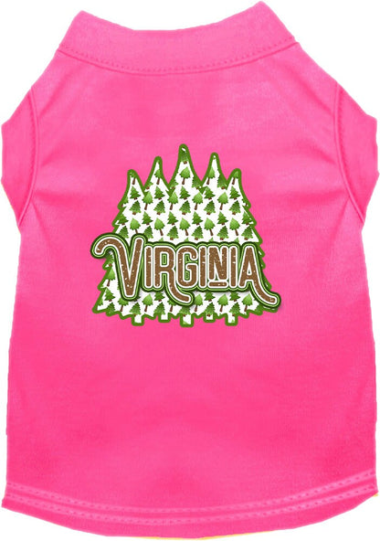 Pet Dog & Cat Screen Printed Shirt for Medium to Large Pets (Sizes 2XL-6XL), "Virginia Woodland Trees"