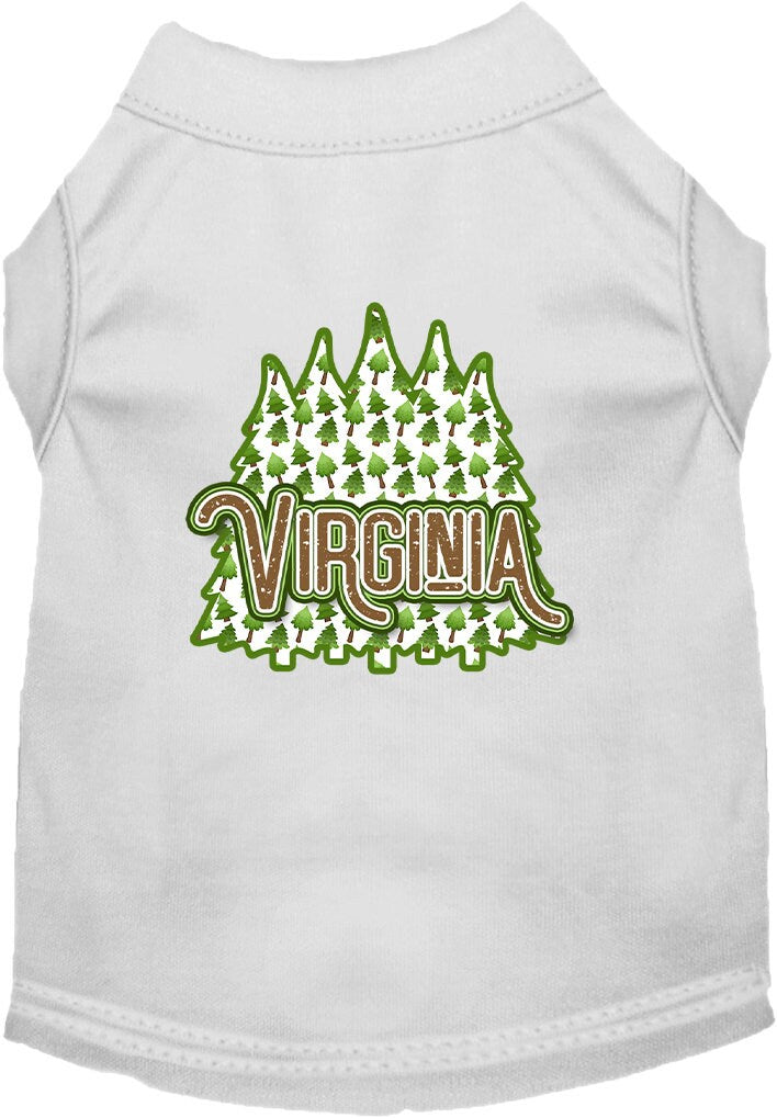 Camiseta serigrafiada para perros y gatos, para mascotas pequeñas y medianas (tallas XS a XL), "Virginia Woodland Trees"