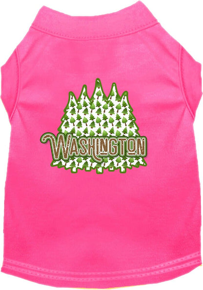 Camiseta serigrafiada para perros y gatos, para mascotas pequeñas y medianas (tallas XS a XL), "Washington Woodland Trees"