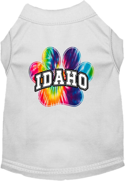 Camisa serigrafiada para perros y gatos, para mascotas pequeñas y medianas (tallas XS a XL), "Idaho Bright Tie Dye"