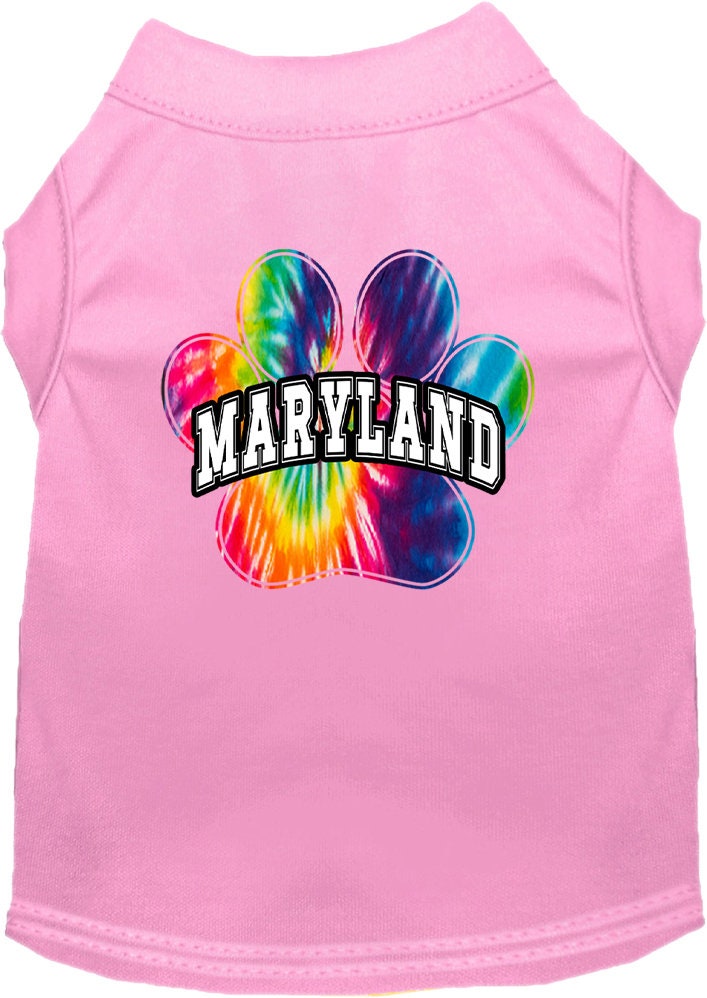 Pet Dog & Cat Screen Printed Shirt for Medium to Large Pets (Sizes 2XL-6XL), "Maryland Bright Tie Dye"