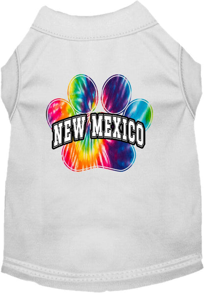 Pet Dog & Cat Screen Printed Shirt for Small to Medium Pets (Sizes XS-XL), "New Mexico Bright Tie Dye"