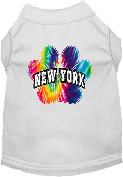 Camisa serigrafiada para perros y gatos para mascotas pequeñas y medianas (tallas XS a XL), "New York Bright Tie Dye"