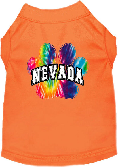 Camisa serigrafiada para perros y gatos para mascotas pequeñas y medianas (tallas XS a XL), "Nevada Bright Tie Dye"