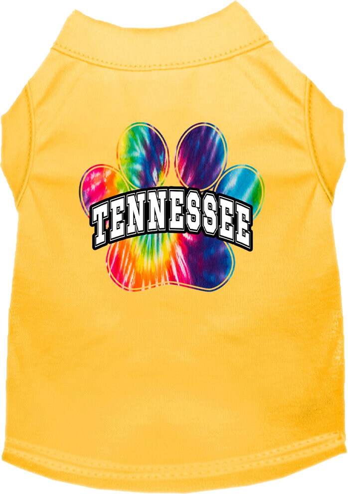 Pet Dog & Cat Screen Printed Shirt for Medium to Large Pets (Sizes 2XL-6XL), "Tennessee Bright Tie Dye"