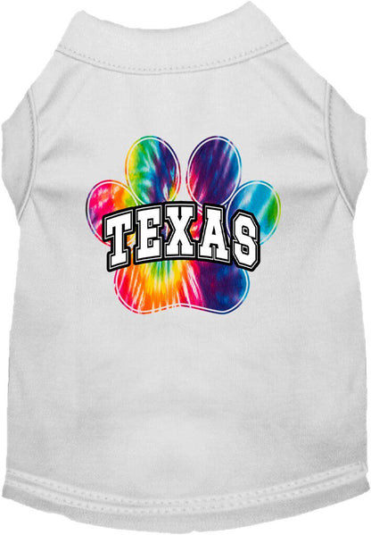 Camisa serigrafiada para perros y gatos para mascotas pequeñas y medianas (tallas XS a XL), "Teñido anudado brillante de Texas"