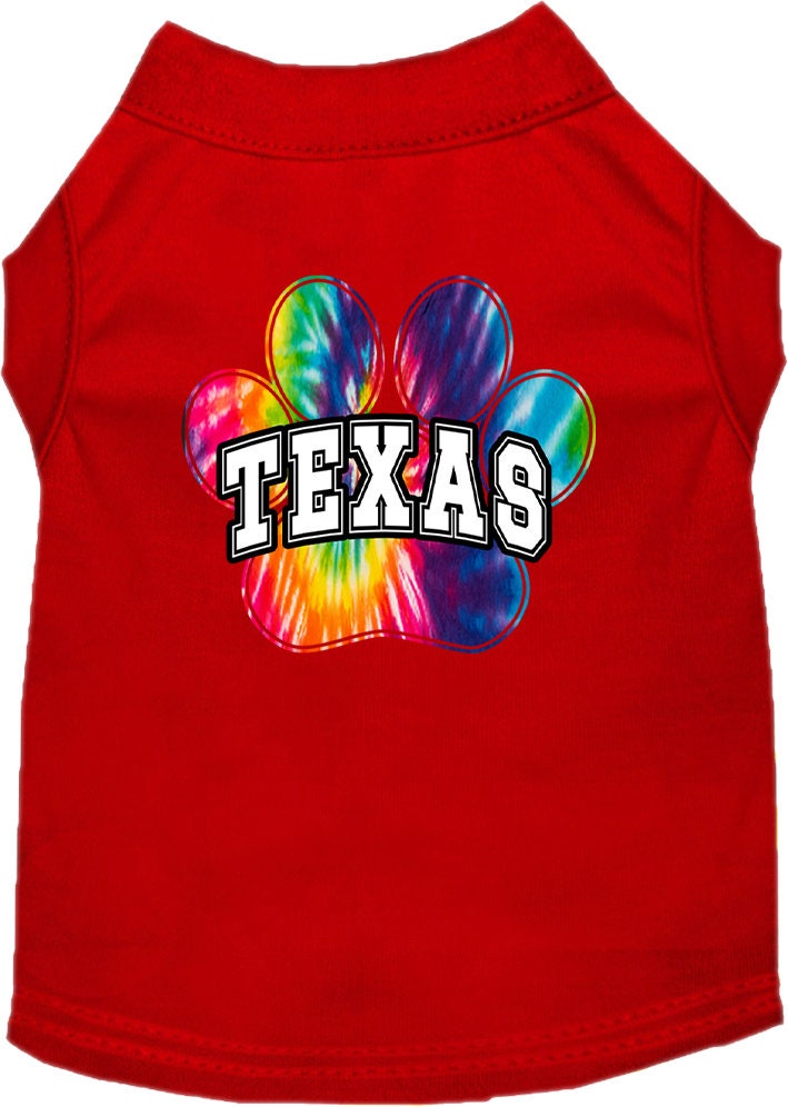 Camisa serigrafiada para perros y gatos para mascotas pequeñas y medianas (tallas XS a XL), "Teñido anudado brillante de Texas"