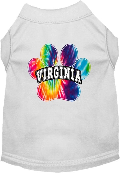 Pet Dog & Cat Screen Printed Shirt for Medium to Large Pets (Sizes 2XL-6XL), "Virginia Bright Tie Dye"