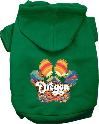 Pet Dog & Cat Screen Printed Hoodie for Small to Medium Pets (Sizes XS-XL), "Oregon Groovy Summit"