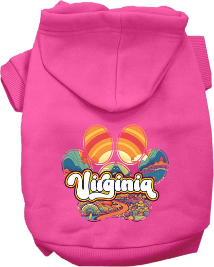 Pet Dog & Cat Screen Printed Hoodie for Small to Medium Pets (Sizes XS-XL), "Virginia Groovy Summit"