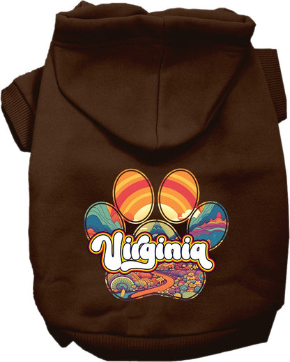 Pet Dog & Cat Screen Printed Hoodie for Small to Medium Pets (Sizes XS-XL), "Virginia Groovy Summit"