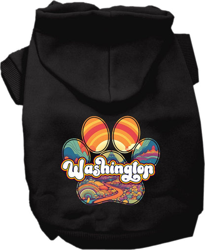 Pet Dog & Cat Screen Printed Hoodie for Small to Medium Pets (Sizes XS-XL), "Washington Groovy Summit"