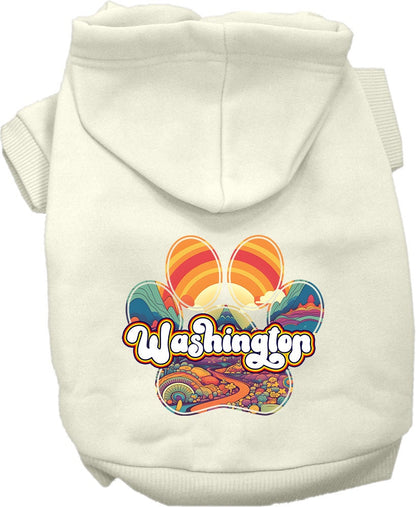 Pet Dog & Cat Screen Printed Hoodie for Small to Medium Pets (Sizes XS-XL), "Washington Groovy Summit"