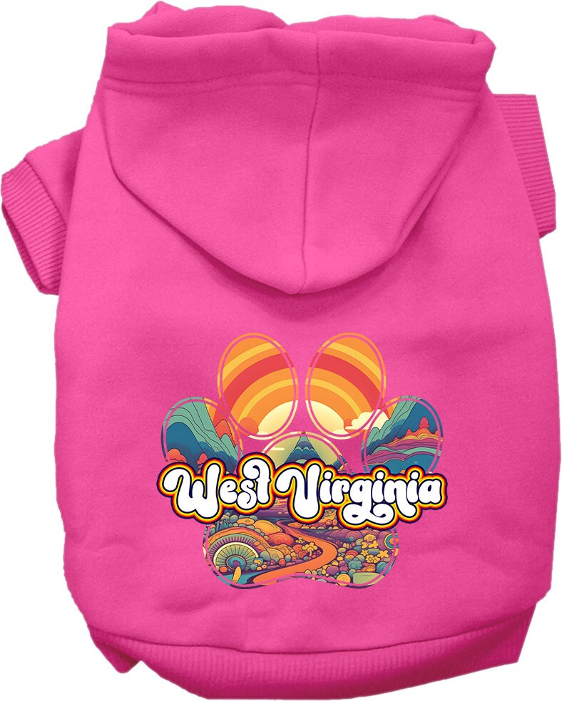 Pet Dog & Cat Screen Printed Hoodie for Small to Medium Pets (Sizes XS-XL), "West Virginia Groovy Summit"