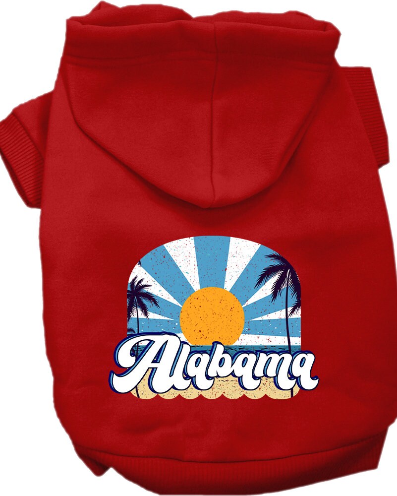 Pet Dog & Cat Screen Printed Hoodie for Small to Medium Pets (Sizes XS-XL), "Alabama Coast"