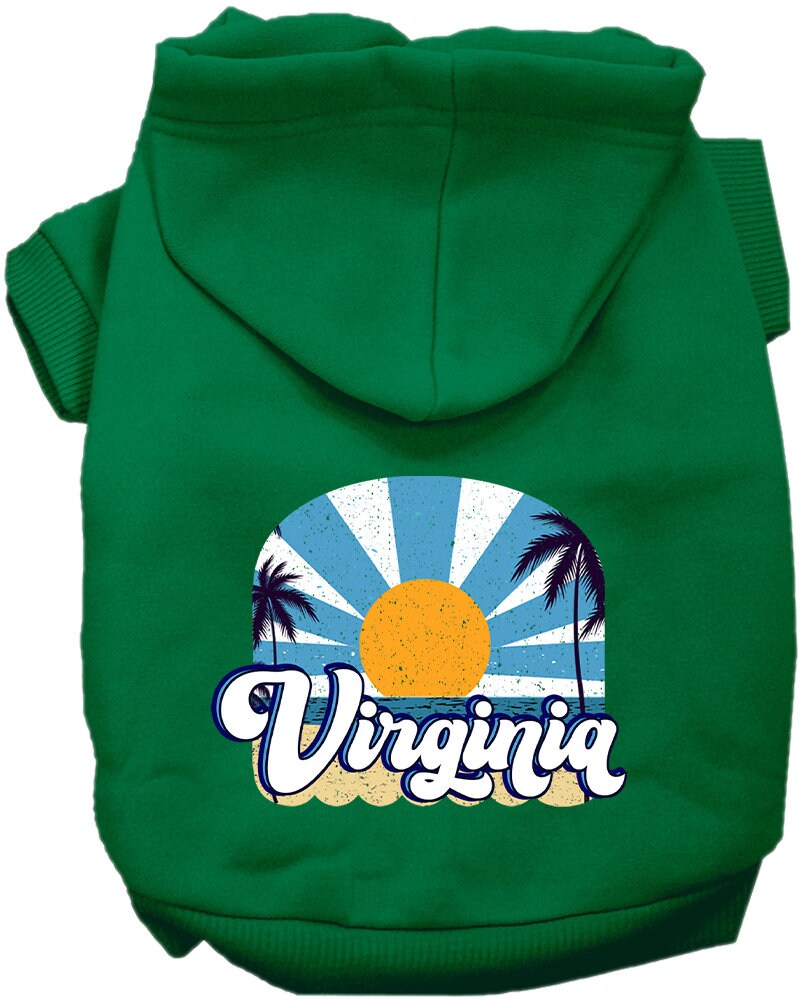 Pet Dog & Cat Screen Printed Hoodie for Small to Medium Pets (Sizes XS-XL), "Virginia Coast"